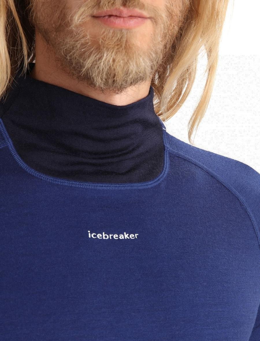 Men's Icebreaker Merino 200 Sonebula Long Sleeve High Neck Thermal Top Base Layers Midnight Navy / Royal Navy | CA 1601QMAZ